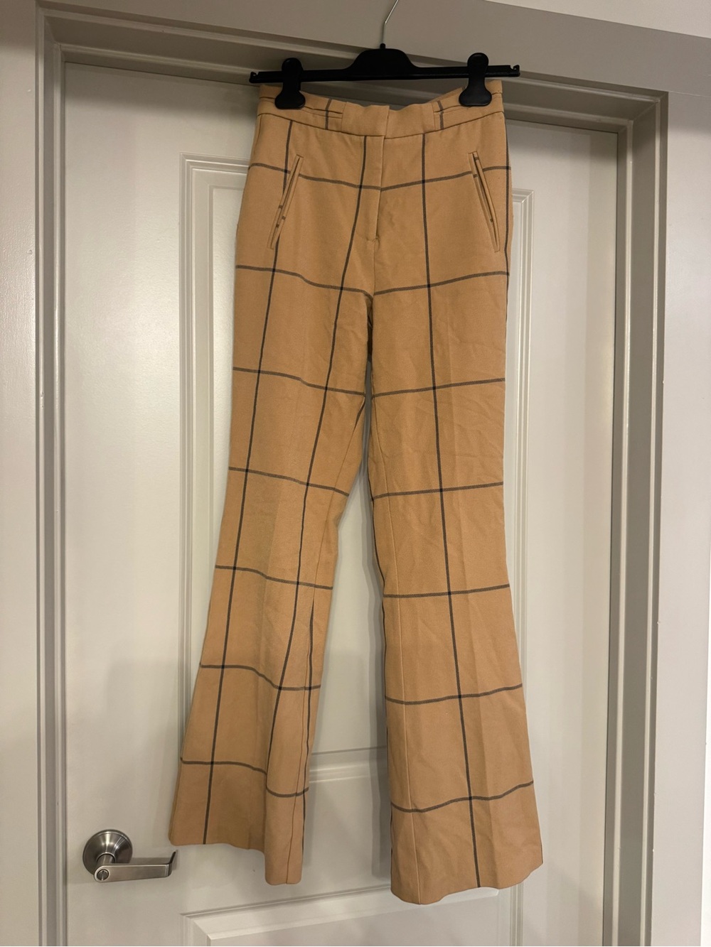 Tan Flare Trouser Pants